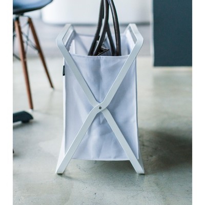 Compact Collapsible Steel Frame Laundry Hamper with Handles, Black