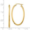 Black Bow Jewelry 2mm x 35mm (1 3/8 Inch) Polished 14k Yellow Gold Point Edge Oval Hoops - 4 of 4