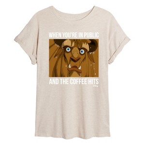 Women's - Disney - Beauty & The Beast Oversized Graphic T-Shirt - 1 of 4