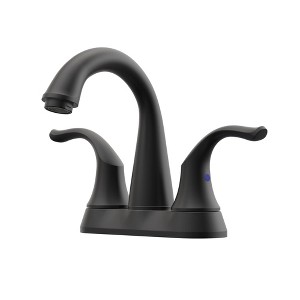 2-Handle Bathroom Sink Faucet 3 Hole, Bathroom Faucet, Centerset Bathroom Faucet High Arc with Drain Assembly and Supply Hoses, 1.2 GPM - 1 of 4