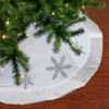 Northlight 48" White and Silver Embroidered Sequin Snowflakes Tree Skirt - image 2 of 3