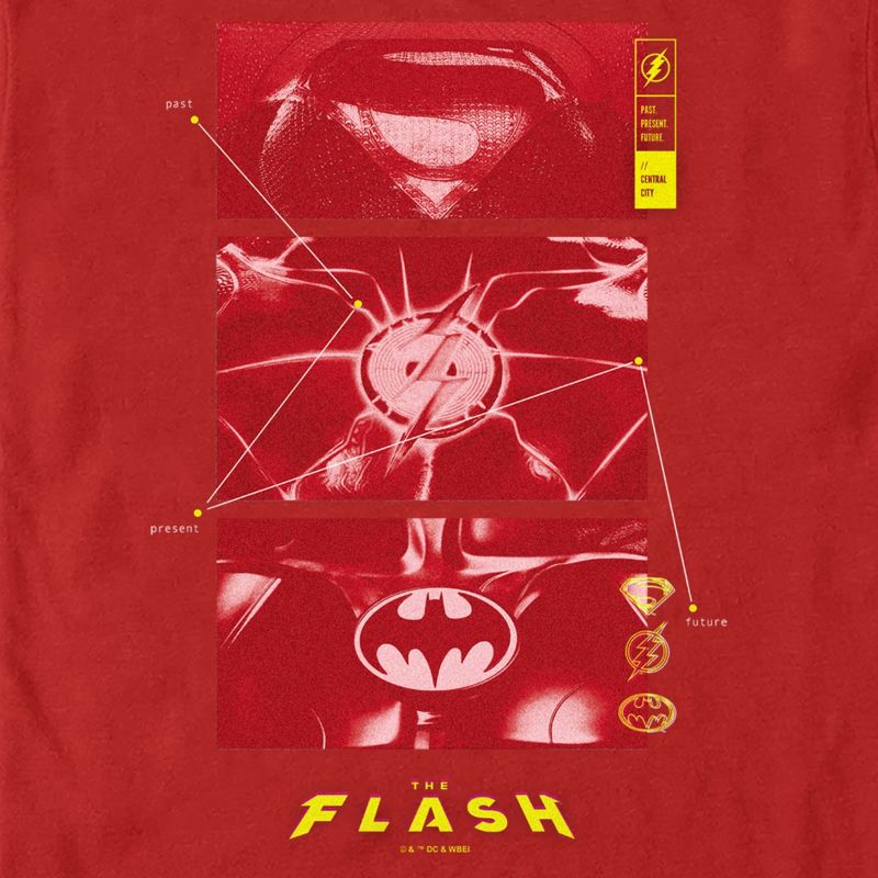 Men's The Flash Superheroes Chest Logos T-Shirt, 2 of 6