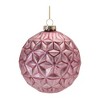 Pink Geometric Frost Glass Ornament (Set of 6) - 3 of 4