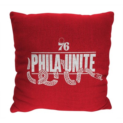 14"x14" Blue and Red NBA Philadelphia 76ers Jacquard Pillow Set