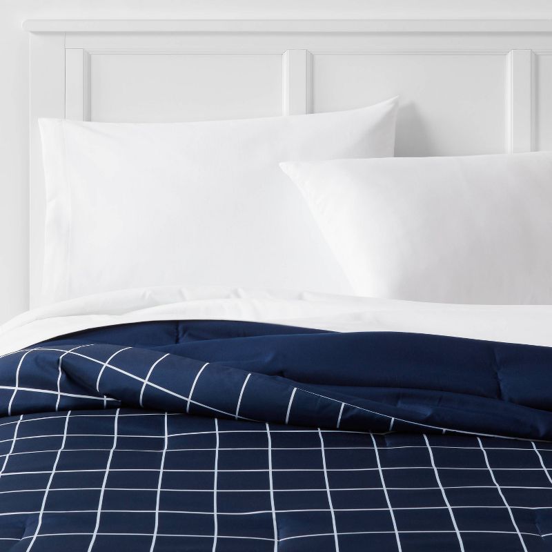 Reversible Microfiber Grid Comforter - Room Essentials™, 1 of 10