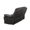 MAYEERTY Reclining Loveseat, 2-Seat Breathable Semi-PU Leather Recliner with Adjustable Backrests for Living Room, Black - 4 of 4
