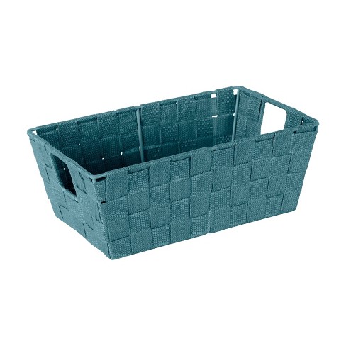 Simplify Small 6 5 Woven Strap Storage, Teal Storage Baskets