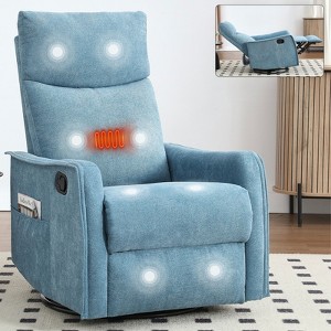 ChicFurnit Living Room Chair Arm Chair Accent Chair Rocker Swivel Recliner with Massage and Heat Chair for Living Room, Orange / Blue / Beige / Brown - 1 of 4