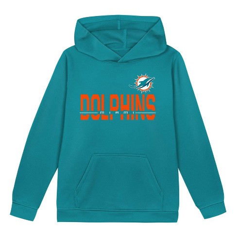 Nfl Miami Dolphins Boys Long Sleeve Performance Hooded Sweatshirt Target