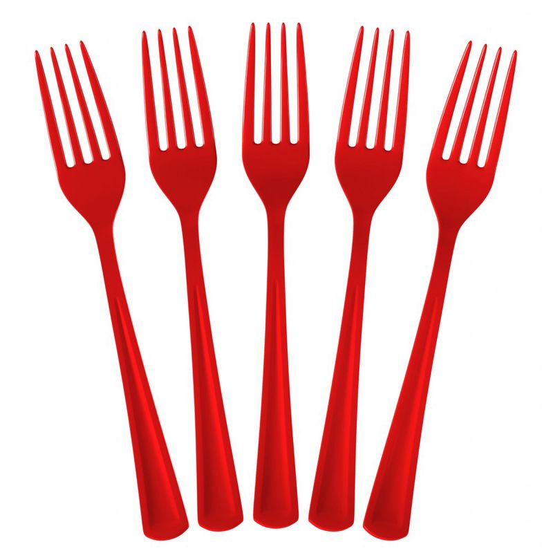 Exquisite Solid Color Plastic Utensil Cutlery Set Forks Spoons Knives- 150 Pack, 4 of 9
