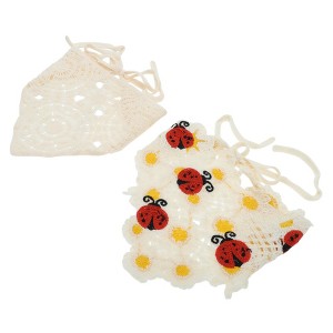 Unique Bargains Knitted Triangle Bandana White Beige 2 Pcs - 1 of 4