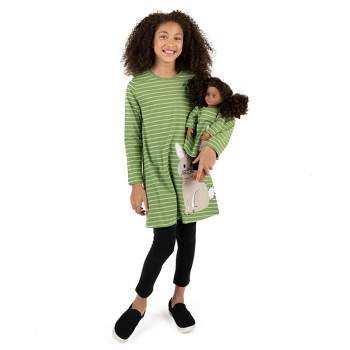 Leveret Girl and Doll Matching Animal Cotton Dress