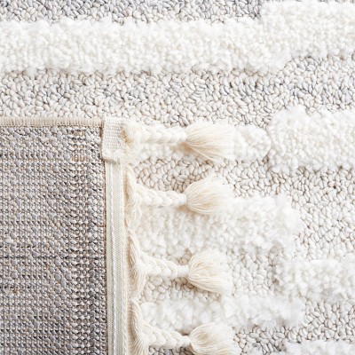 Ivory Diamond Shag Synthetic 4' x 6' Area Rug