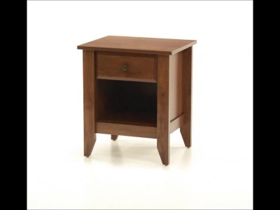 Oiled Oak 1-Drawer Nightstand with Open Shelf