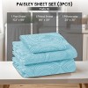 4 Piece Bed Sheets Printed Microfiber Sheet Set Ultra Soft, Easy Care Paisley Printed Sheets - Lux Decor Collection - 2 of 4