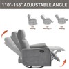 PAGED Modern Swivel Recliner Chair, Heating Massage Chair with Side Pocket, Accent Chair for Bedroom, Living Room Furniture - 3 of 4