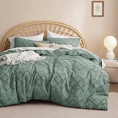 Bedsure | Solid Minimalist Embroidery Duvet Cover Set Cozy and Stylish Bedding Set