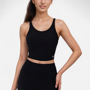 Anna-Kaci Active Women's Scoop Neck Cropped Activewear Tank Top with Wide Straps and Clean Hem Detail - 1 of 4