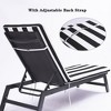 PAGED 1-Piece Polyester Patio Chaise Lounge Cushion Replacement Patio,Patio Cushion with High Resilience Sponge for Pool,Deck,Black White - 2 of 4