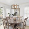 LNC Quaint 3-Light 18" Farmhouse Drum Small Chandelier, Brushed Black and Distressed  Grayish White Wood - 4 of 4
