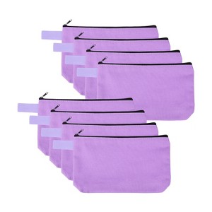 Unique Bargains Canvas Plain Zipper Toiletry Makeup Organizing Bags 8 Pcs - 1 of 4