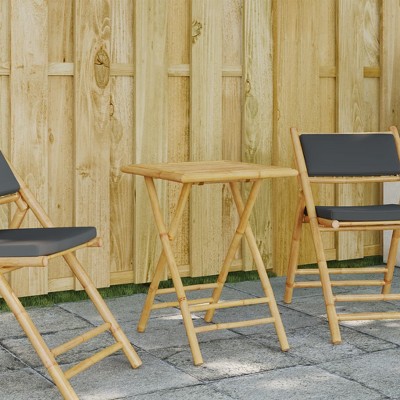vidaXL Folding Patio Table 21.7 In.x21.7 In.x29.5 In. Bamboo
