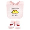 Hudson Baby Infant Girl Cotton Bib and Sock Set, Girl Pizza Taco, One Size - 3 of 4