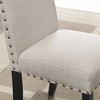 Fabric Upholstered Bar Stools Set of 2 with Nailhead Trim and Sturdy Hardwood Frame for Kitchen or Dining Area - 3 of 4