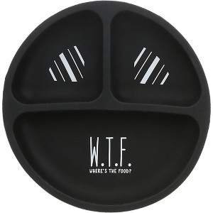 Pavilion Gift Company - W.T.F. - 7.75" Divided Silicone Suction Plate - Dining Plates - 1 of 4