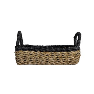 Black Trim Woven Seagrass & Rope Tray by Foreside Home & Garden - 1 of 4