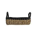 Black Trim Woven Seagrass & Rope Tray by Foreside Home & Garden