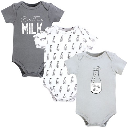 Hudson Baby Cotton Bodysuits, Milk Belly Bottle - image 1 of 4