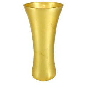 Slickblue Wide Flared Glass Vase, Hand Gilded Curved Design, Handmade Centerpiece for Home Décor, Color & Size Options - 1 of 4