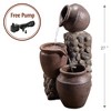Teamson Home Outdoor Cascading Stacked Pot Waterfall Fountain, Gray - 3 of 4