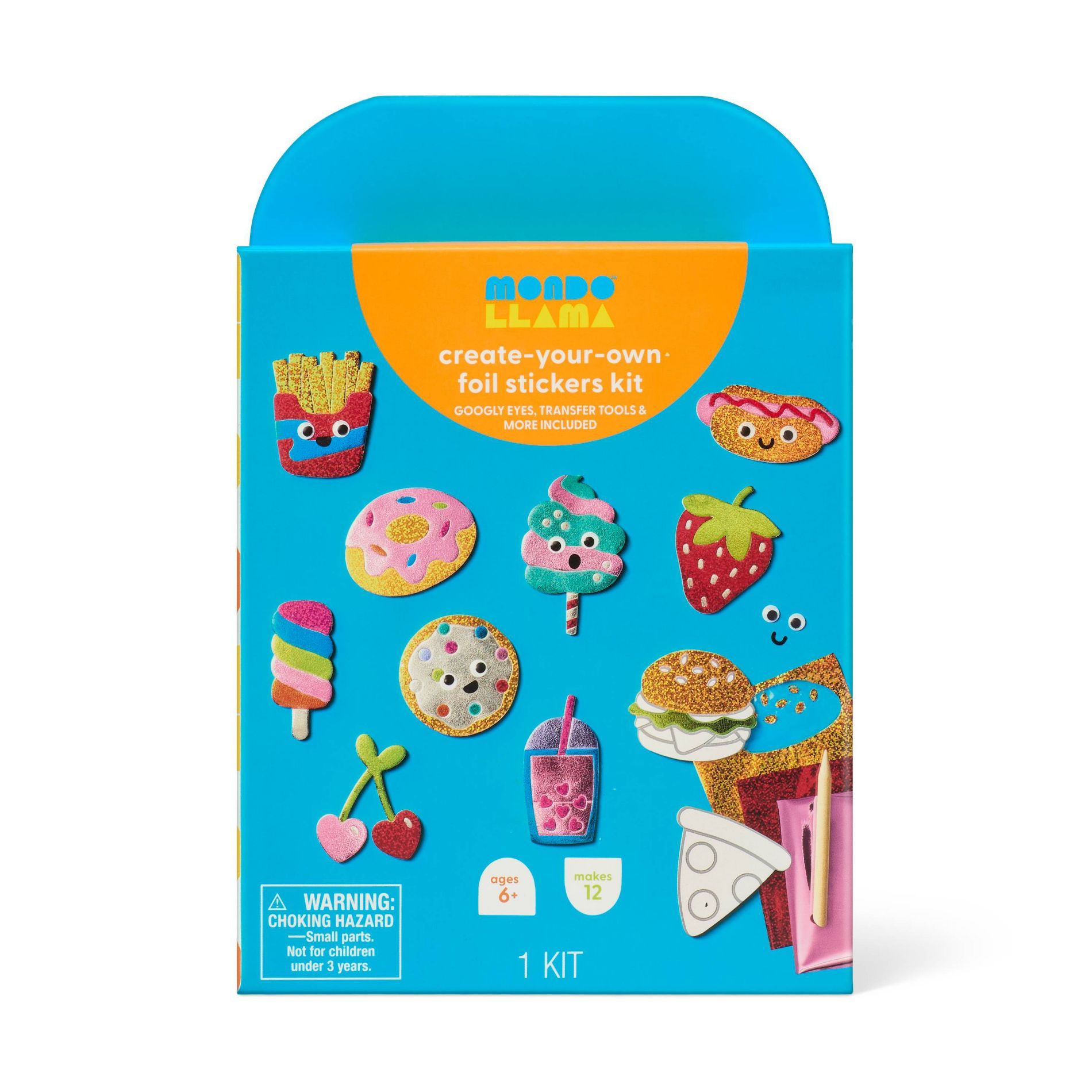 12ct Summer Craft Food Foil Art Stickers Activity Kit - Mondo Llama™