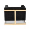 Ambra Velvet Fabric Upholstered and Button Tufted Armchair Black/Gold - Baxton Studio: Luxurious Polyester, No Assembly Required - 4 of 4