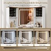 Elecwish Corner Vanity Desk with Mirror and Lights Makeup Table with Storage Large Farmhouse Vanity Sets with Drawers for Women, White - 3 of 4