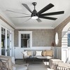 Wanze of Ocean 72 in. Smart Indoor Black Noiseless Black Blades Downrod MountCeiling Fan with 3-Color Dimmable LED and 3-Size Downrods - 2 of 4