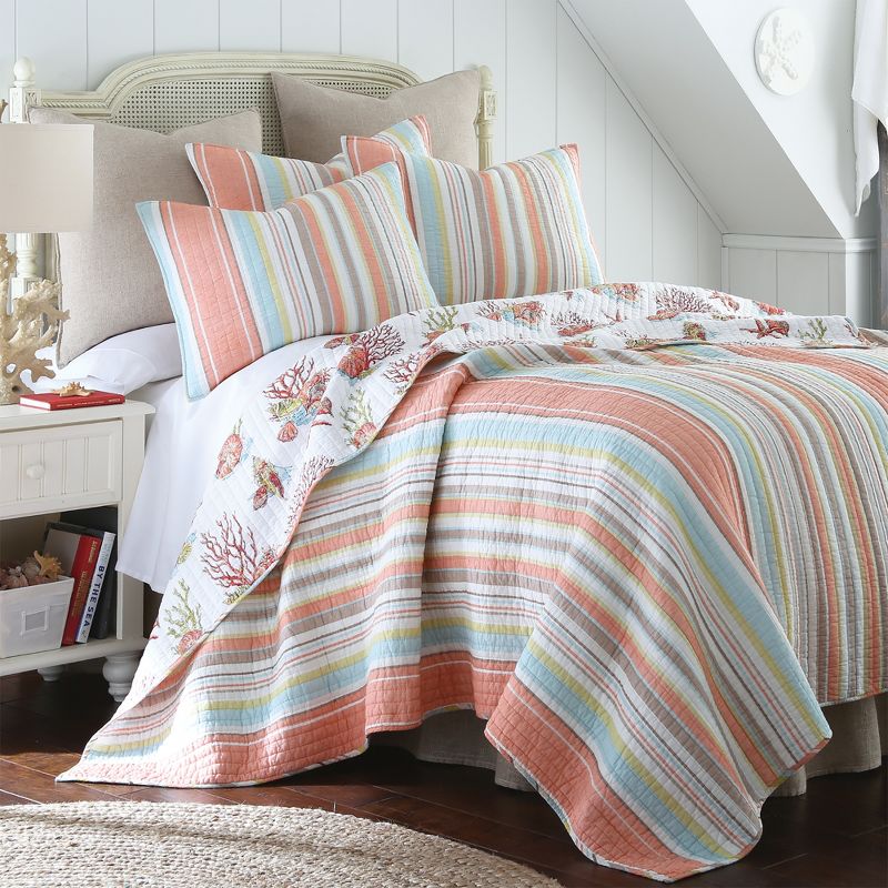 Brighton Coral Quilt Set - Levtex Home, 1 of 5