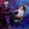 Costway Gaming Chair 360° Swivel Computer Reclining Height Adjustable 4D Armrest Grey - 3 of 4