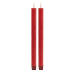 FIA Wick Red Taper Candle (Set of 2) - 1 of 3