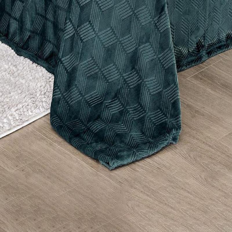 Amrani Bedcover Embossed Blanket Soft Premium Microplush Green by Plazatex, 2 of 4