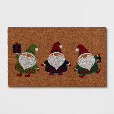 1'6"x2'6" Holiday Three Gnomes Door Mat Red - Wondershop™