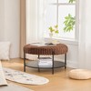 Vynxaria 30.9" Upholstered Round Ottoman Coffee Table with Metal Legs & Open Storage - 4 of 4