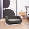 Teamson Pets Bennett 32 Inch Raised Heathered Linen Sofa Dog Daybed with Removable Cushion and Washable Cover for Cats & Small or Medium Dogs, Gray - 2 of 4