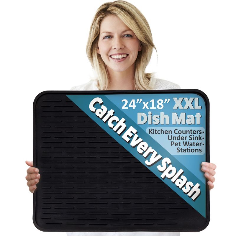 Mindful Design by LISH - Silicone Dish Drying Mat and Trivet 24x18, 1 of 7