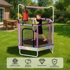 Hooseng 55" Hexagon Trampoline for Kids with Safety Enclosure Net, Indoor & Outdoor Toddler Trampoline with Adjustable Gymnastics Bar & Toys - 3 of 4