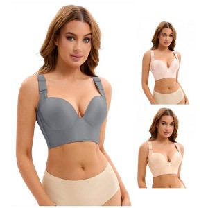 INSPIRE CHIC 3 Pcs Women's Wirefree Convertible Tummy Control 6 Hooks Push Up Bras - 1 of 4