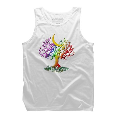 Adult Design By Humans Rainbow Pride Tree of Life By Fluffydstroyer Tank Top