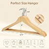 Zevemomo 30-Pack Wooden Hangers,Non-Slip with 360¡ãSwivel Hooks &Shoulder Notches,Heavy Duty Clothing Hangers for Jackets Shirts Coats Suits(Natural) - 4 of 4